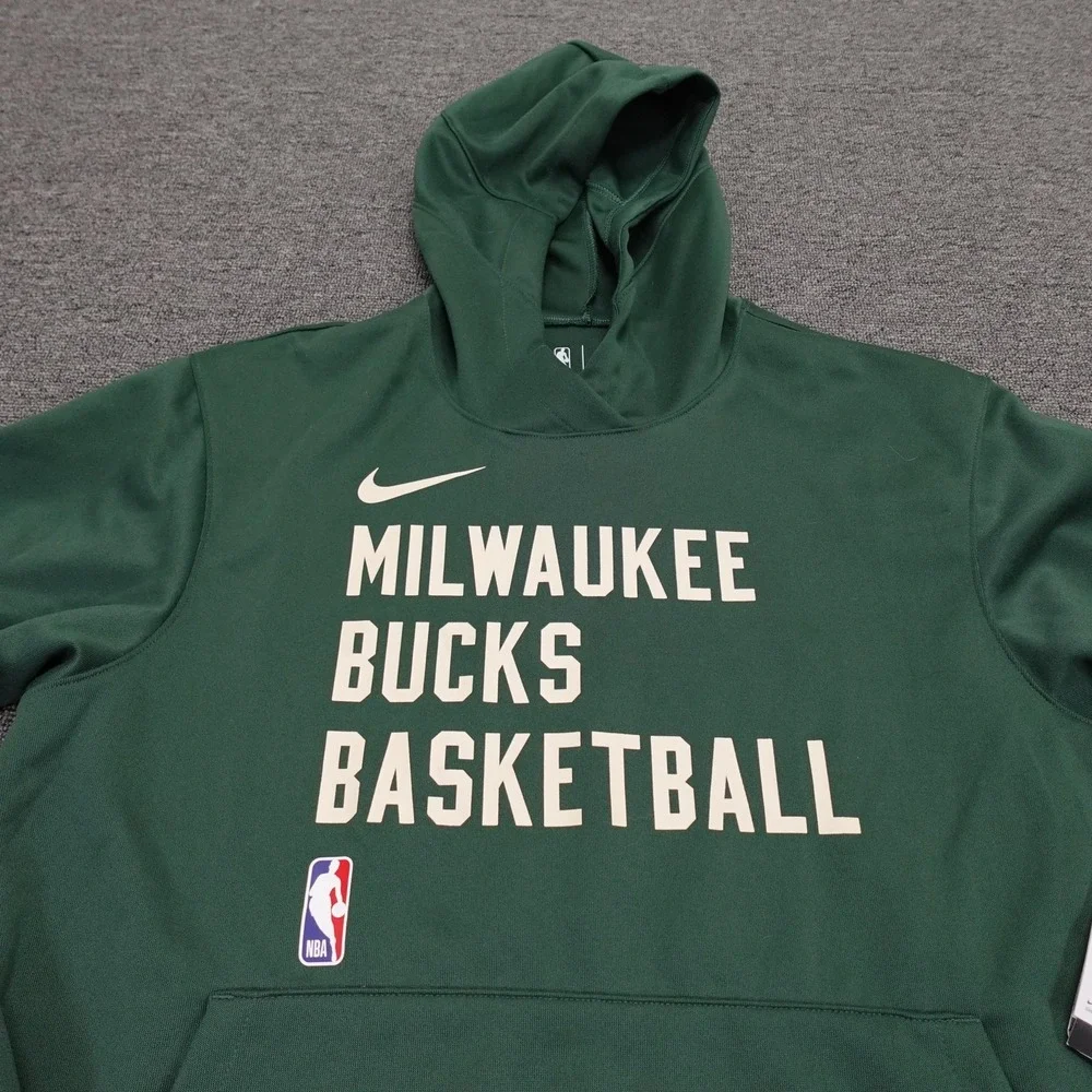 Milwaukee Bucks Hoodie Mens Small Green NBA Basketball Nike Dri-FIT Sweatshirt